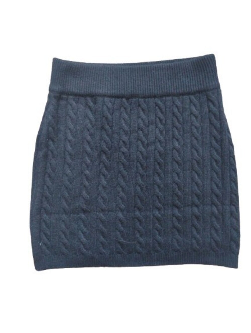 NWT Olivaceous Black Cable Knit Wool Blend Mini Skirt Medium